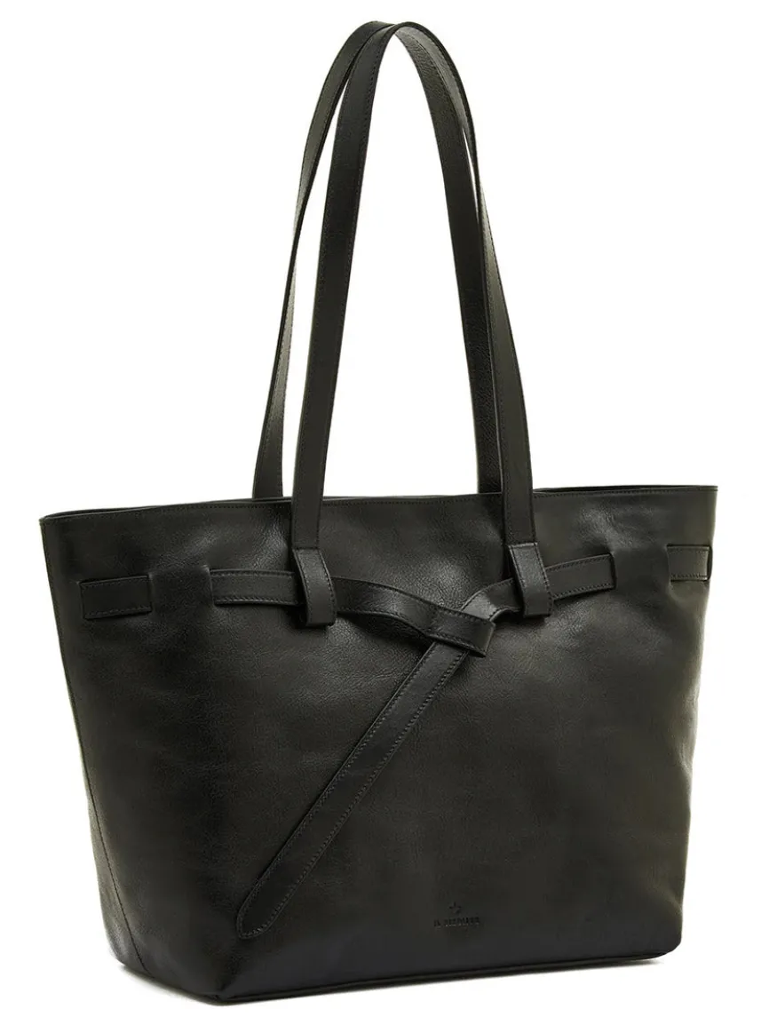 Il Bisonte Elisa Tote in Black Cowhide Leather