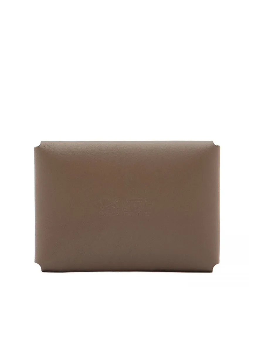 Il Bisonte Sovana Card Case in Light Grey Cowhide Leather