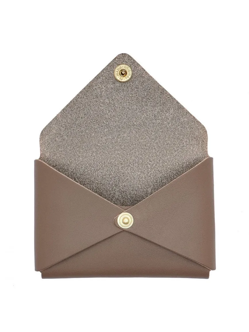 Il Bisonte Sovana Card Case in Light Grey Cowhide Leather