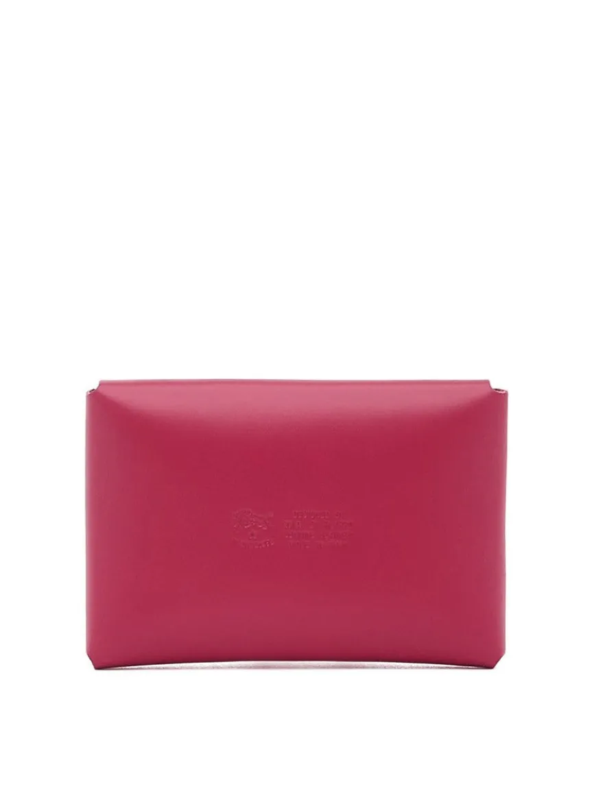 Il Bisonte Sovana Card Case in Cherry Cowhide Leather
