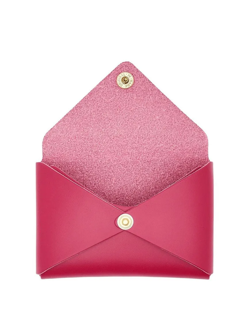 Il Bisonte Sovana Card Case in Cherry Cowhide Leather