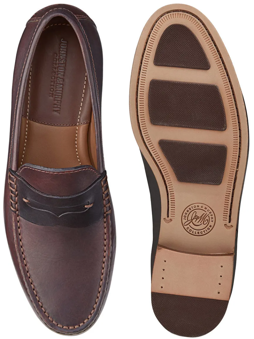 J & M Collection Baldwin Penny in Dark Brown English Full Grain