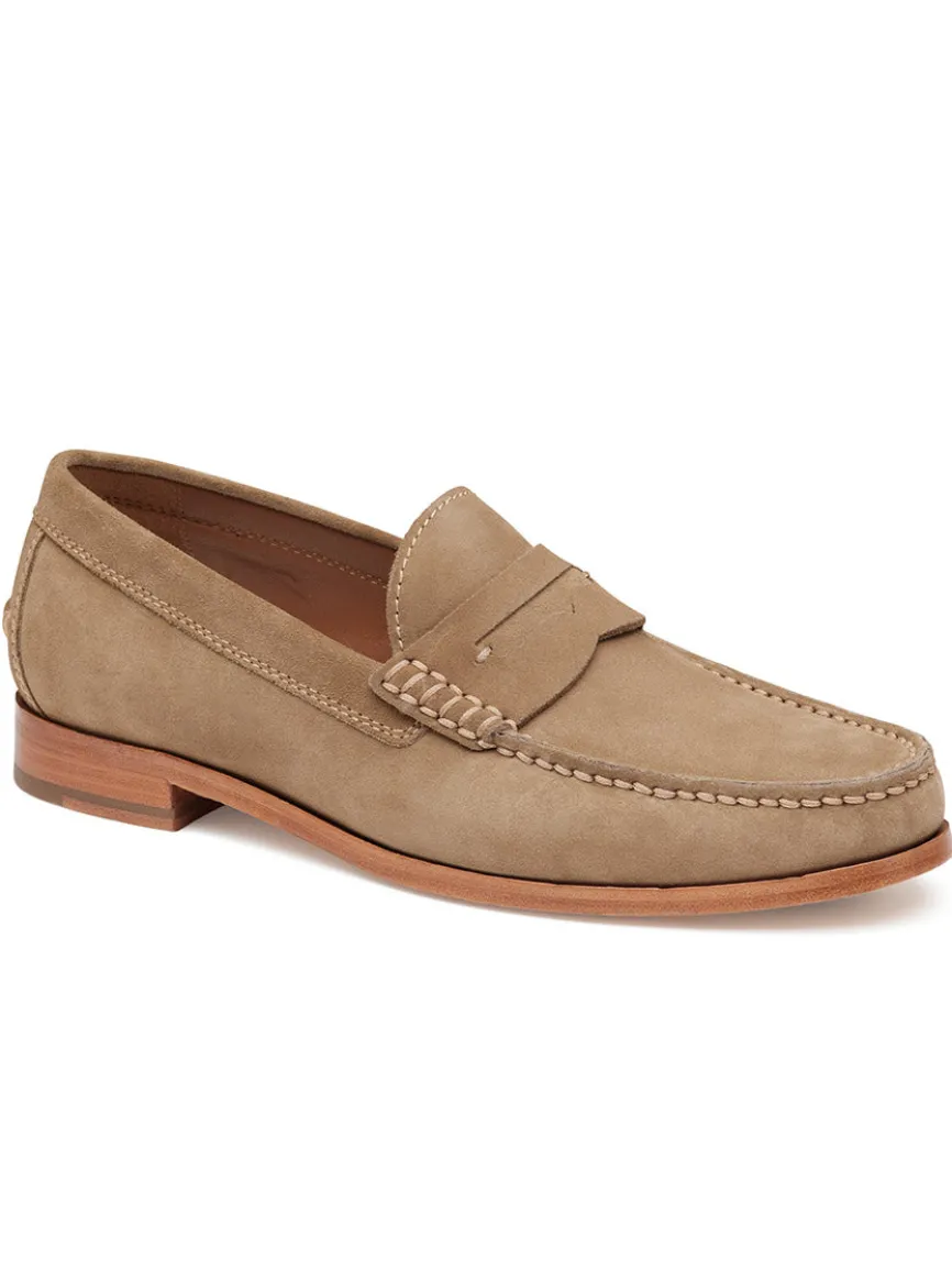 J & M Collection Baldwin Penny in Taupe English Suede