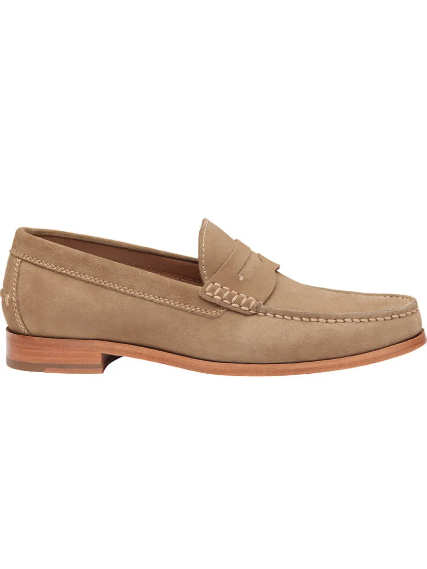 J & M Collection Baldwin Penny in Taupe English Suede