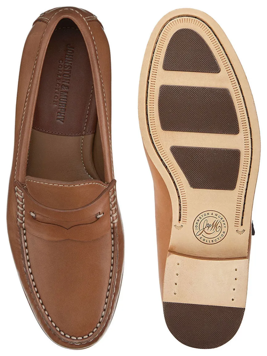 J & M Collection Baldwin Penny in Cognac Sheepskin