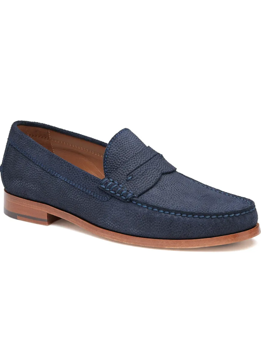 J & M Collection Baldwin Penny in Navy English Suede