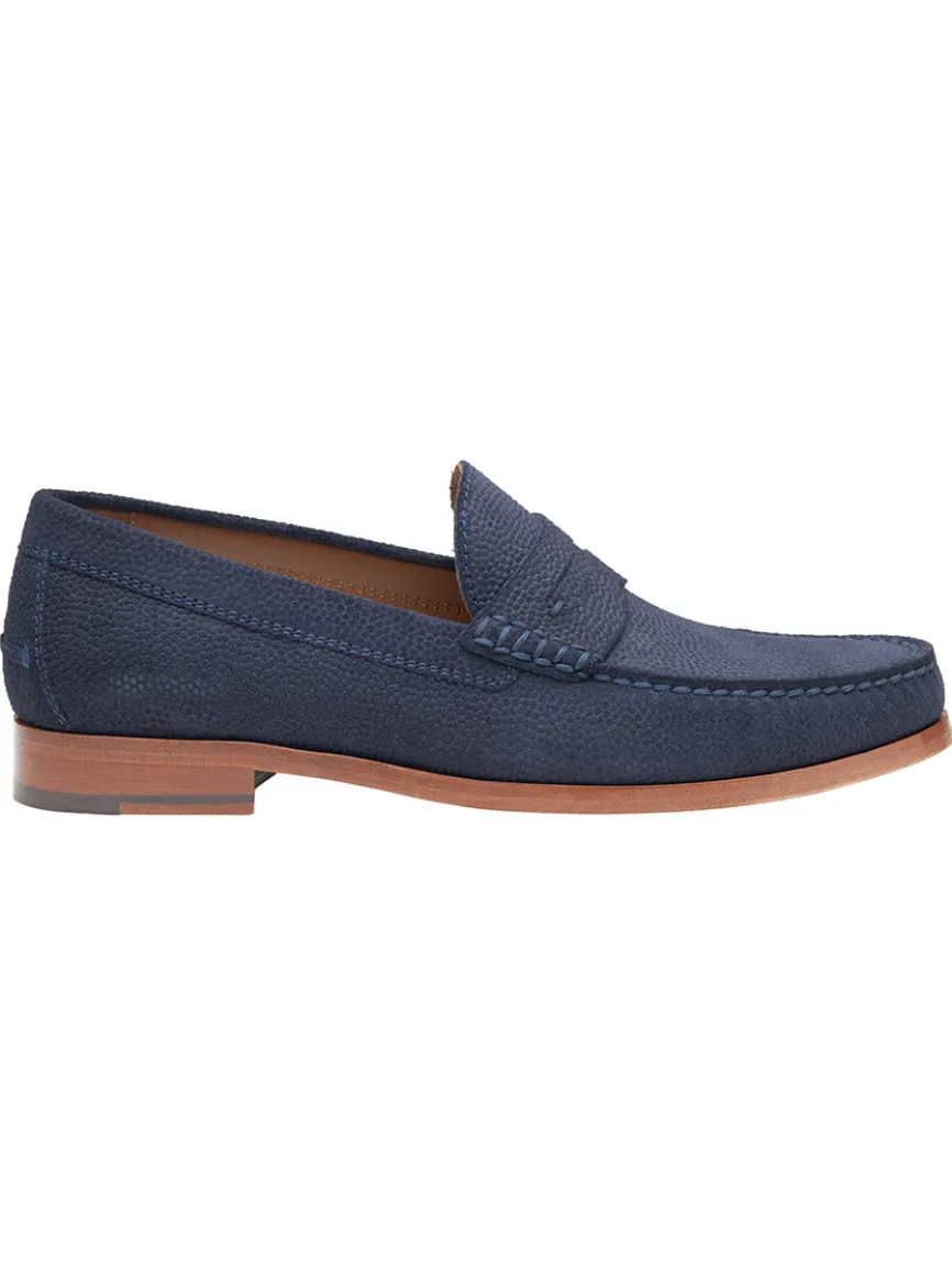 J & M Collection Baldwin Penny in Navy English Suede