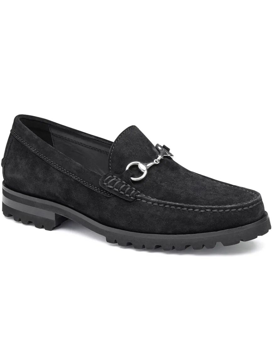 J & M Collection Baldwin Lug Bit in Black English Suede