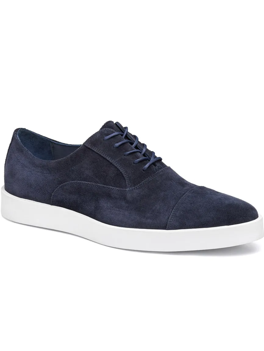 J & M Collection Bolivar Cap in Navy Italian Suede