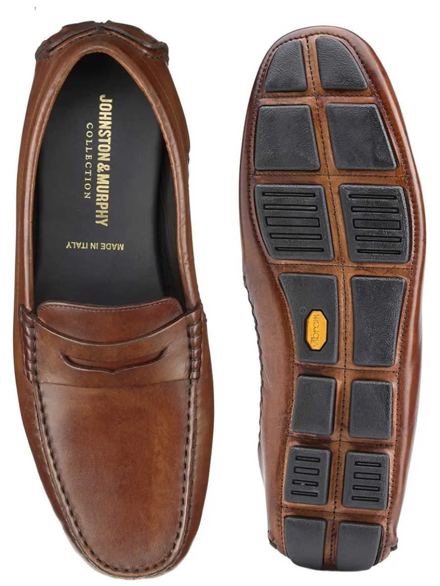 J & M Collection Dayton Penny in Brown Italian Calfskin