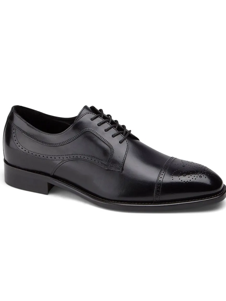 J & M Collection Ellsworth Cap Toe in Black Italian Calfskin