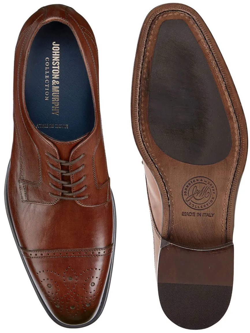J & M Collection Ellsworth Cap Toe in Brown Italian Calfskin