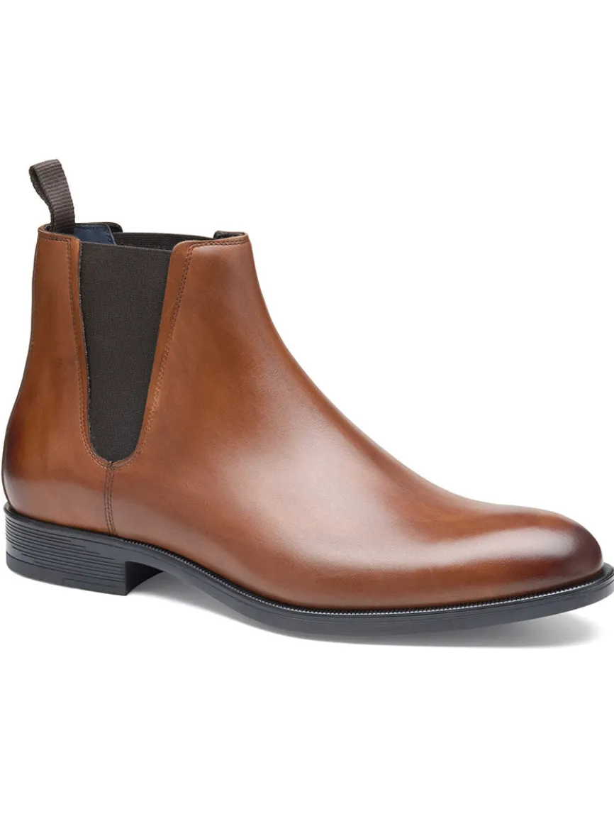 J & M Collection Flynch Chelsea Boot in Tan Italian Calfskin