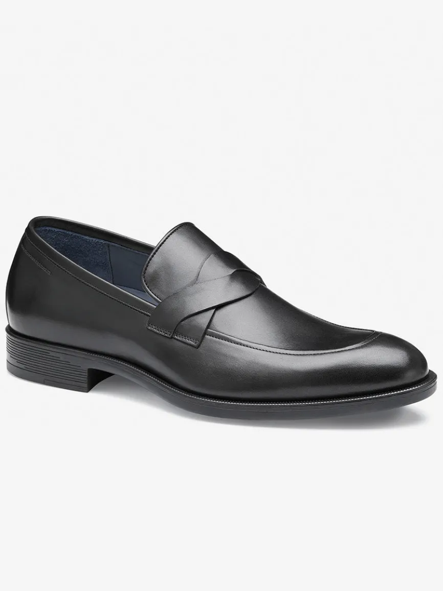 J & M Collection Flynch Braided Strap Loafer in Black Italian Calfskin