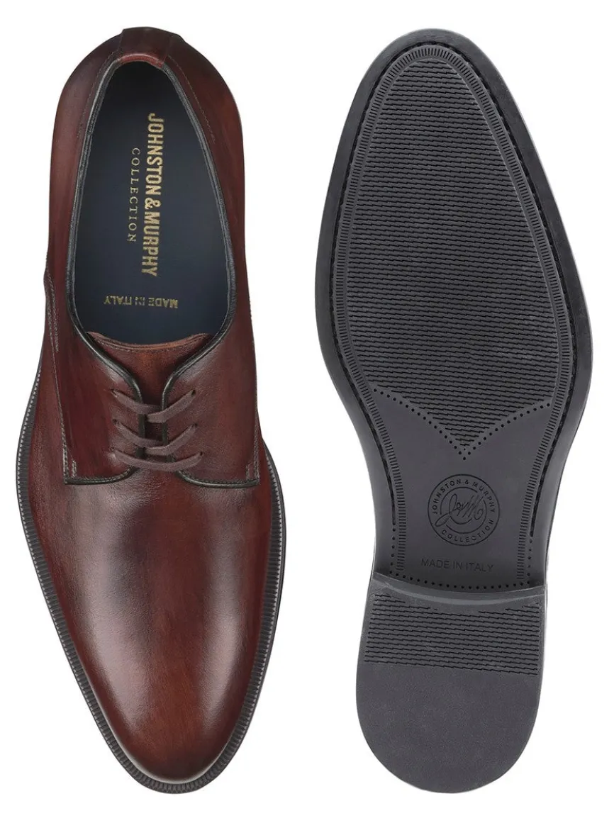 J & M Collection Flynch Cap Toe in Mahogany Italian Calfskin