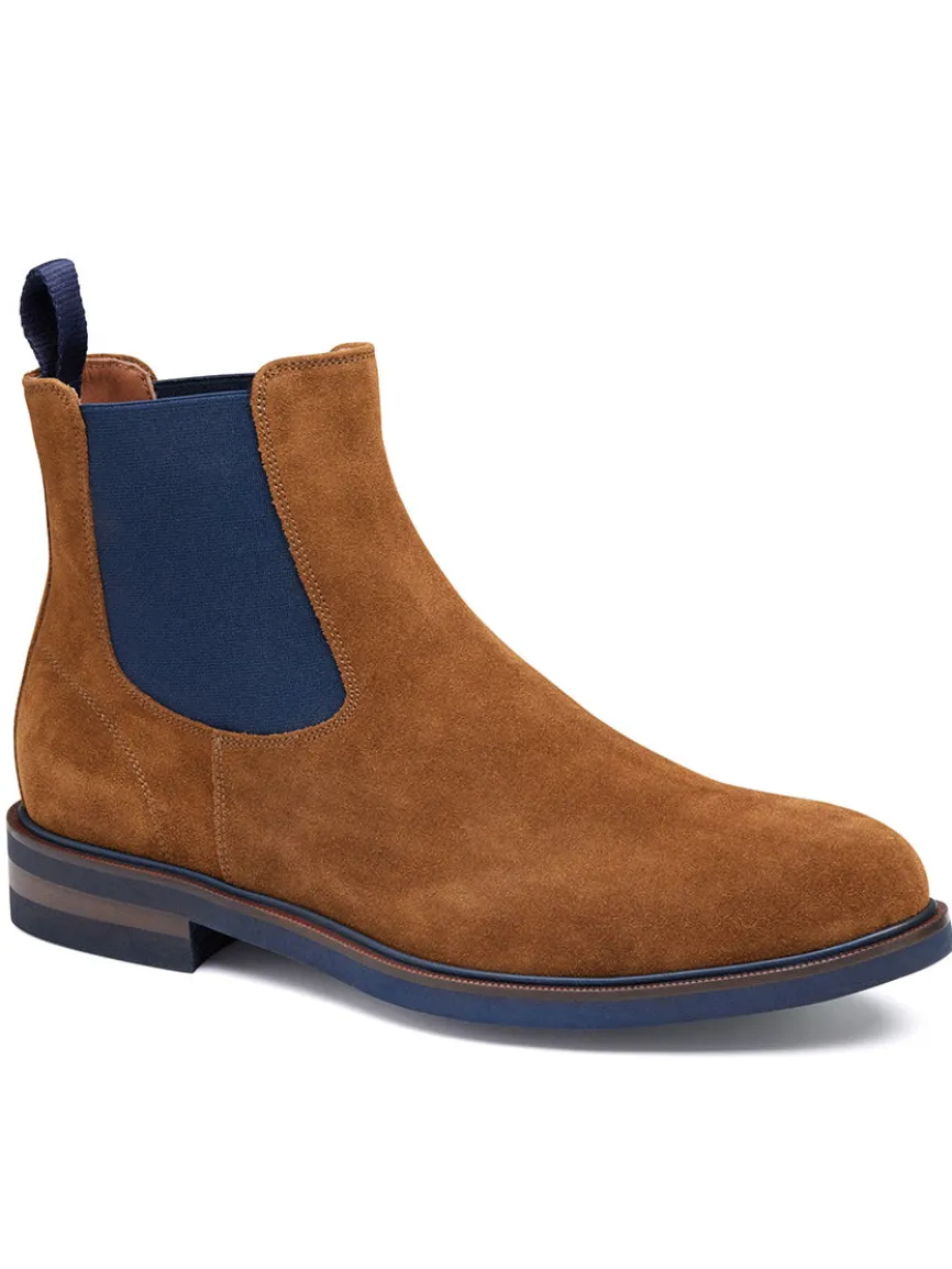 J & M Collection Hartley Chelsea Boot in Snuff Italian Suede