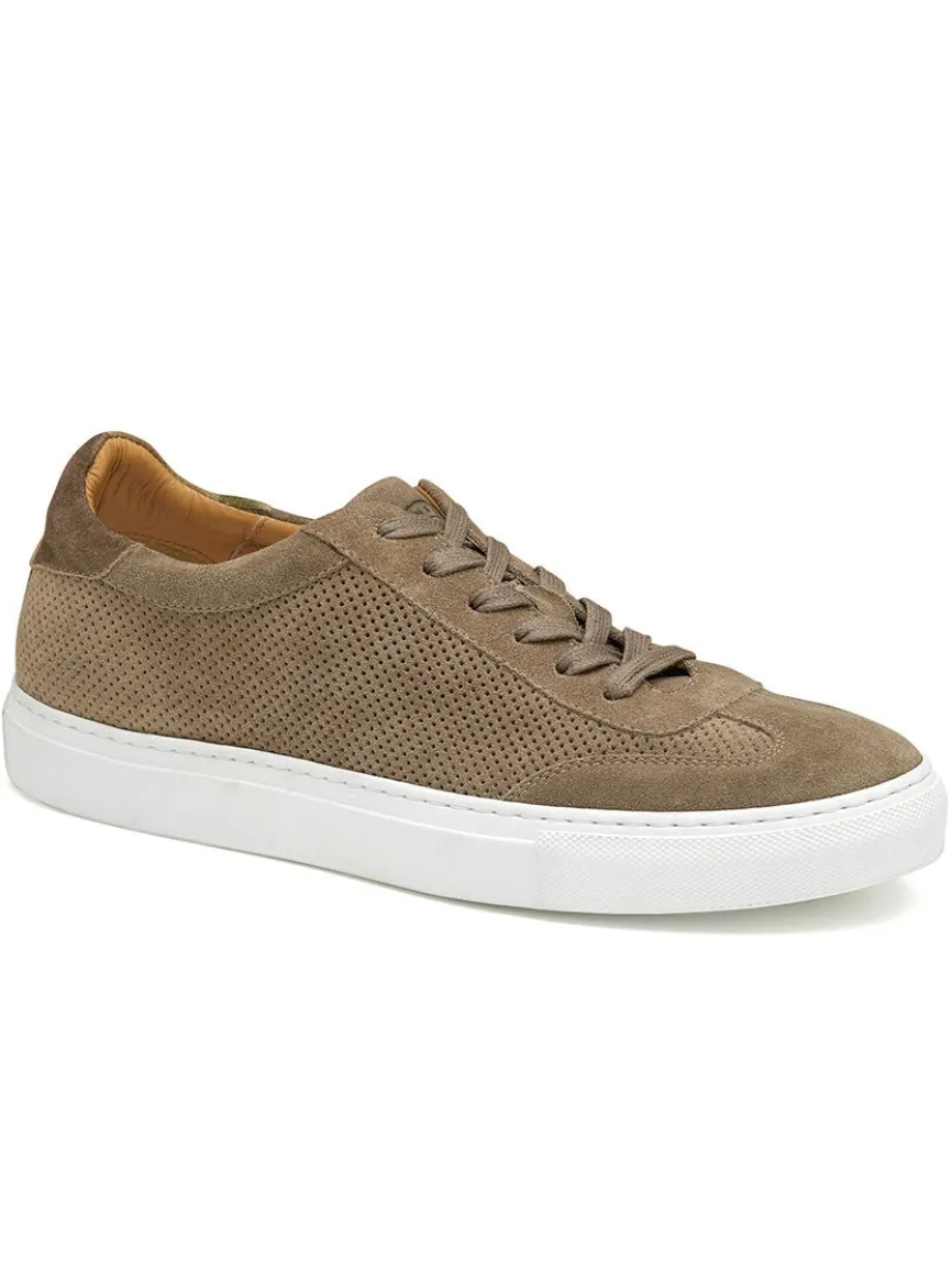 J & M Collection Jake Perfed U-Throat in Taupe Italian Suede