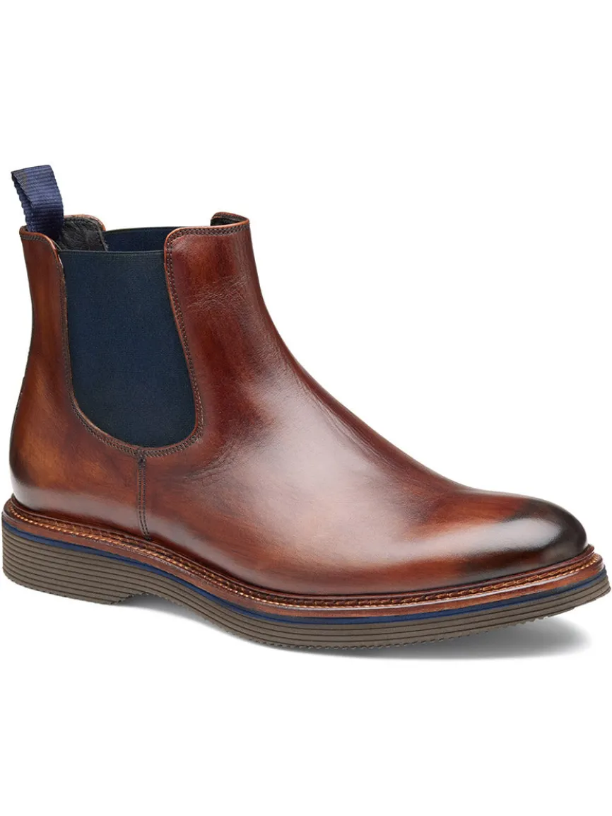 J & M Collection Jenson Chelsea Boot in Brown Hand-Stained Calfskin
