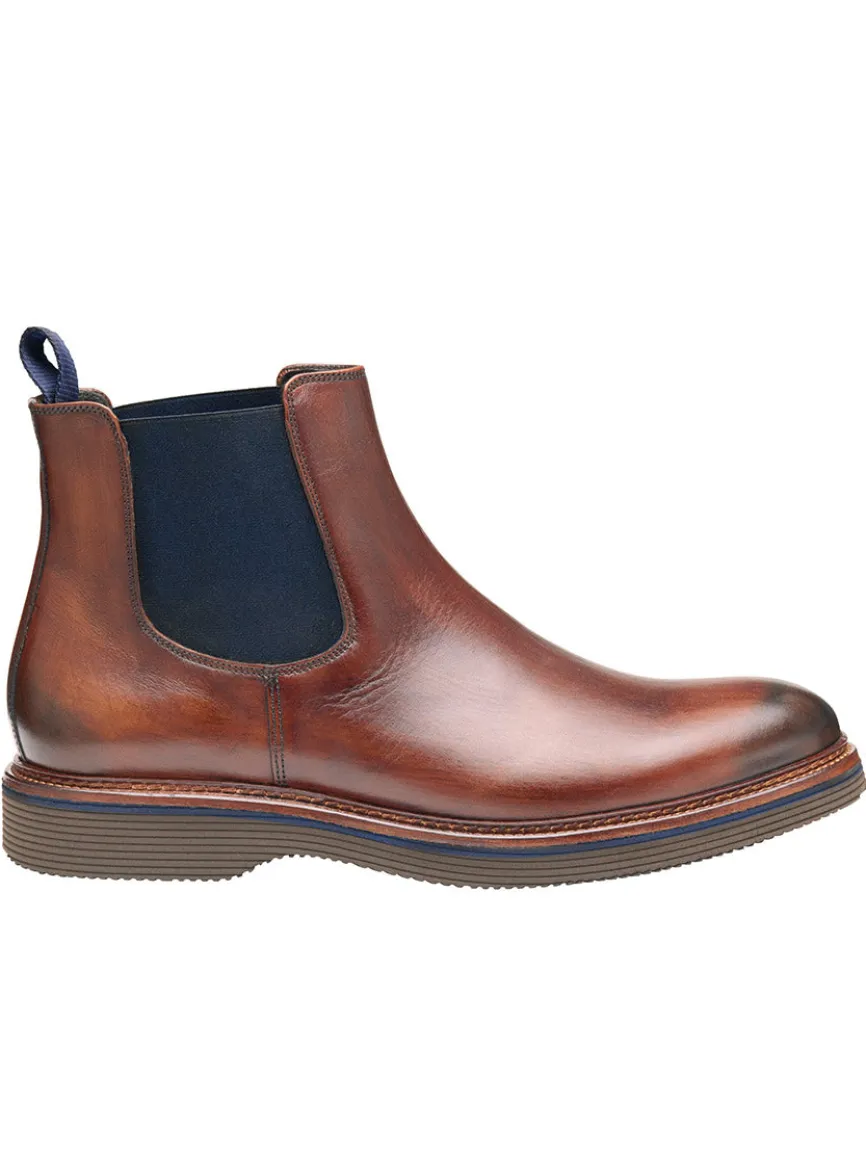 J & M Collection Jenson Chelsea Boot in Brown Hand-Stained Calfskin