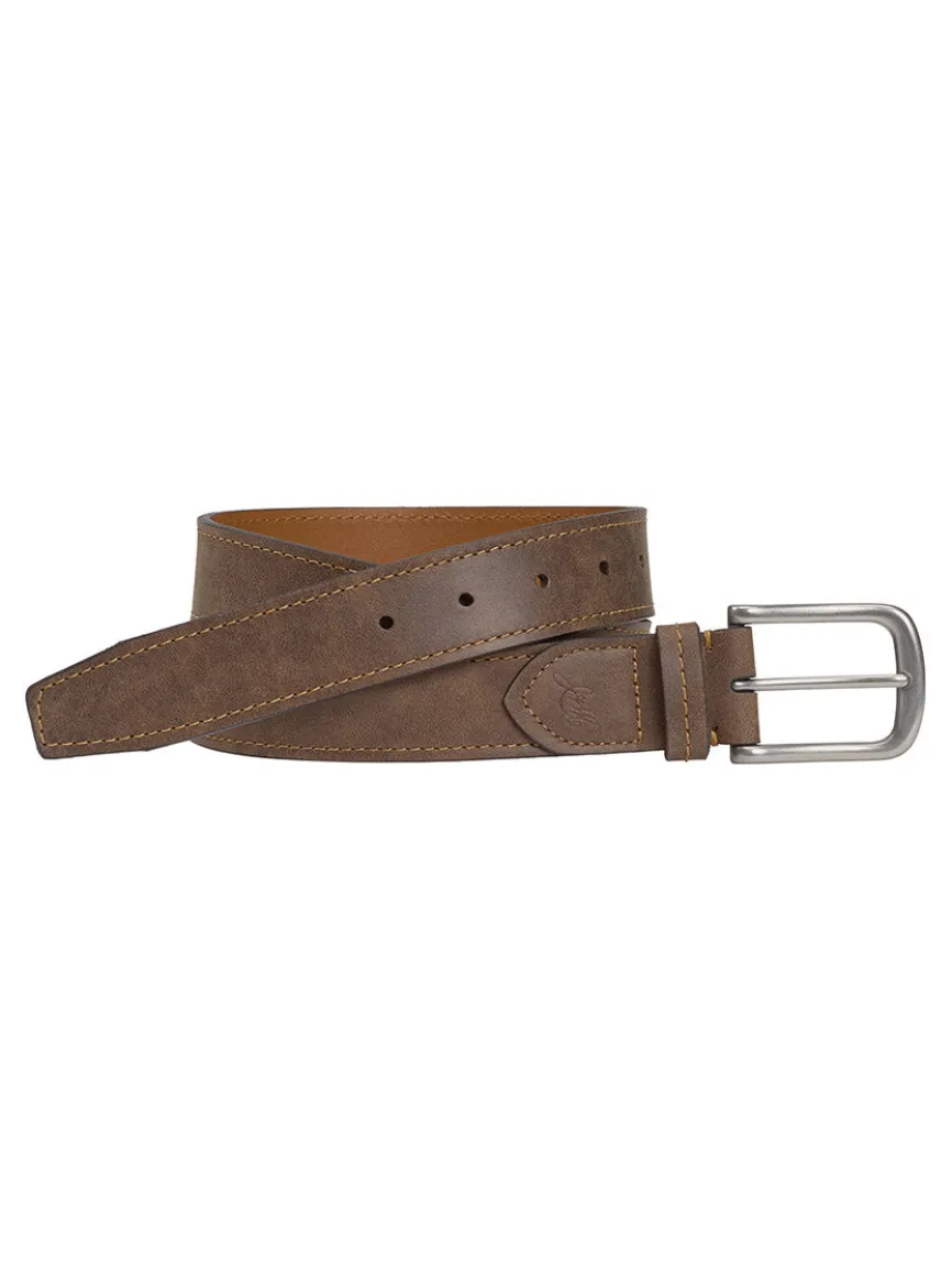 J & M Collection Knox Belt in Brown Full Grain Leather