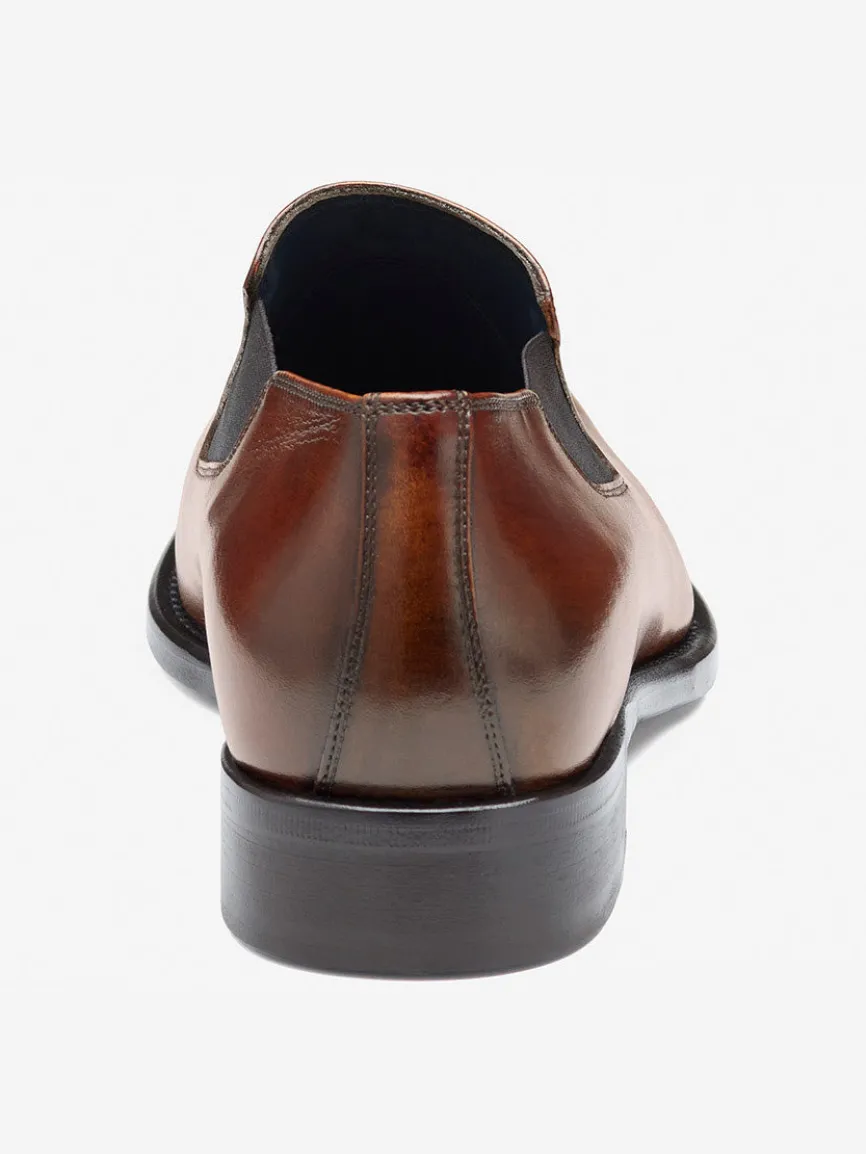 J & M Collection Larson Slip-On in Mahogany Italian Calfskin
