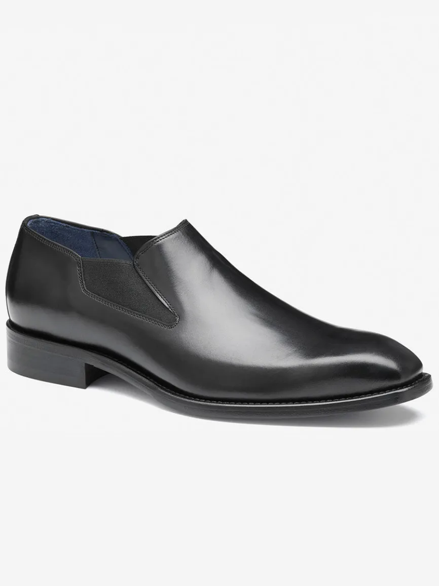J & M Collection Larson Slip-On in Black Italian Calfskin