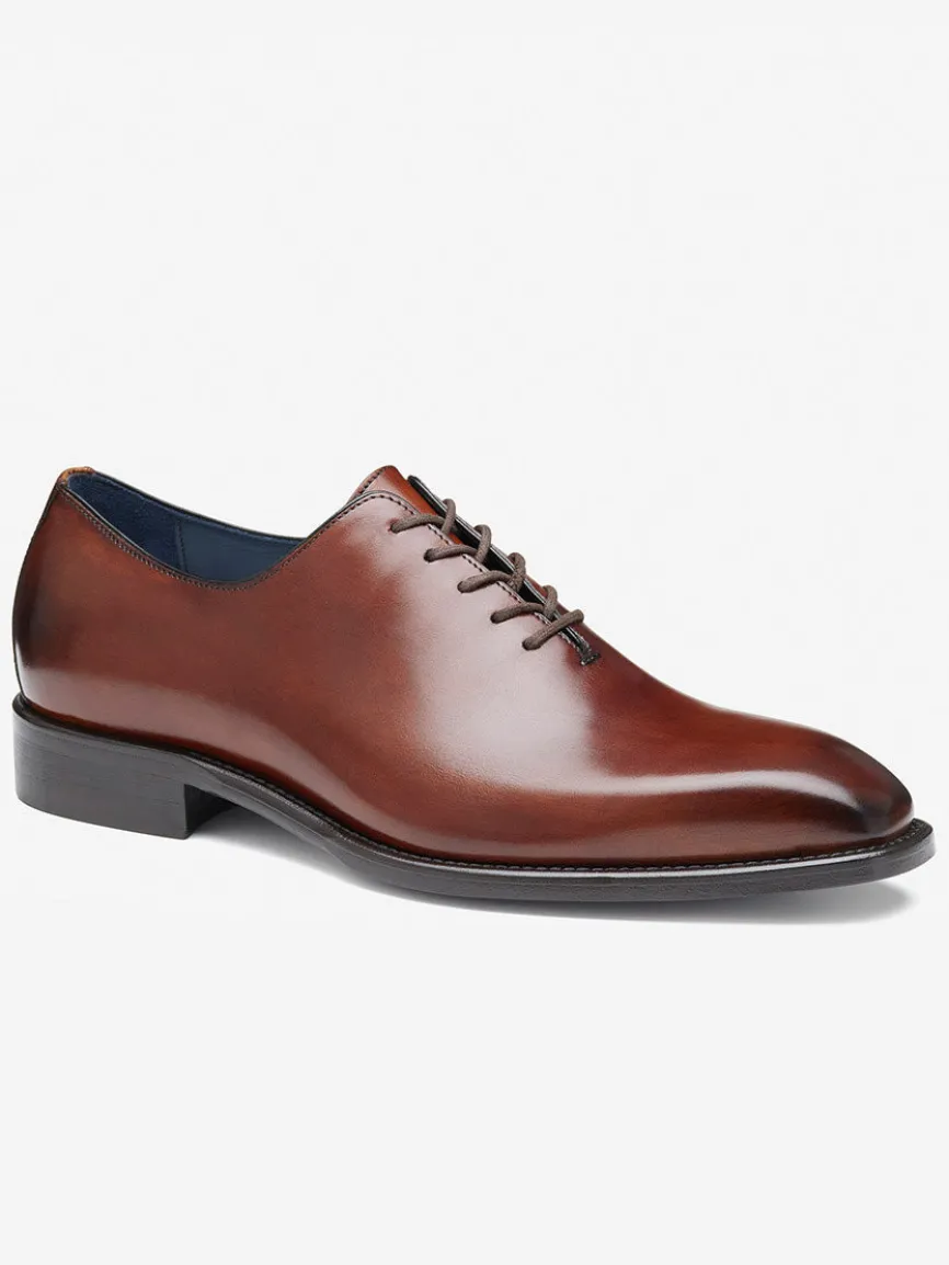 J & M Collection Larson Plain Toe in Mahogany Italian Calfskin