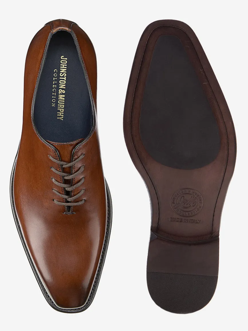J & M Collection Larson Plain Toe in Mahogany Italian Calfskin