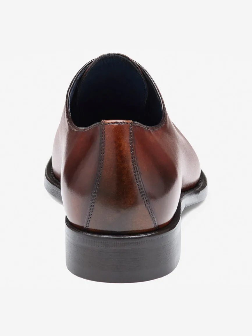 J & M Collection Larson Plain Toe in Mahogany Italian Calfskin