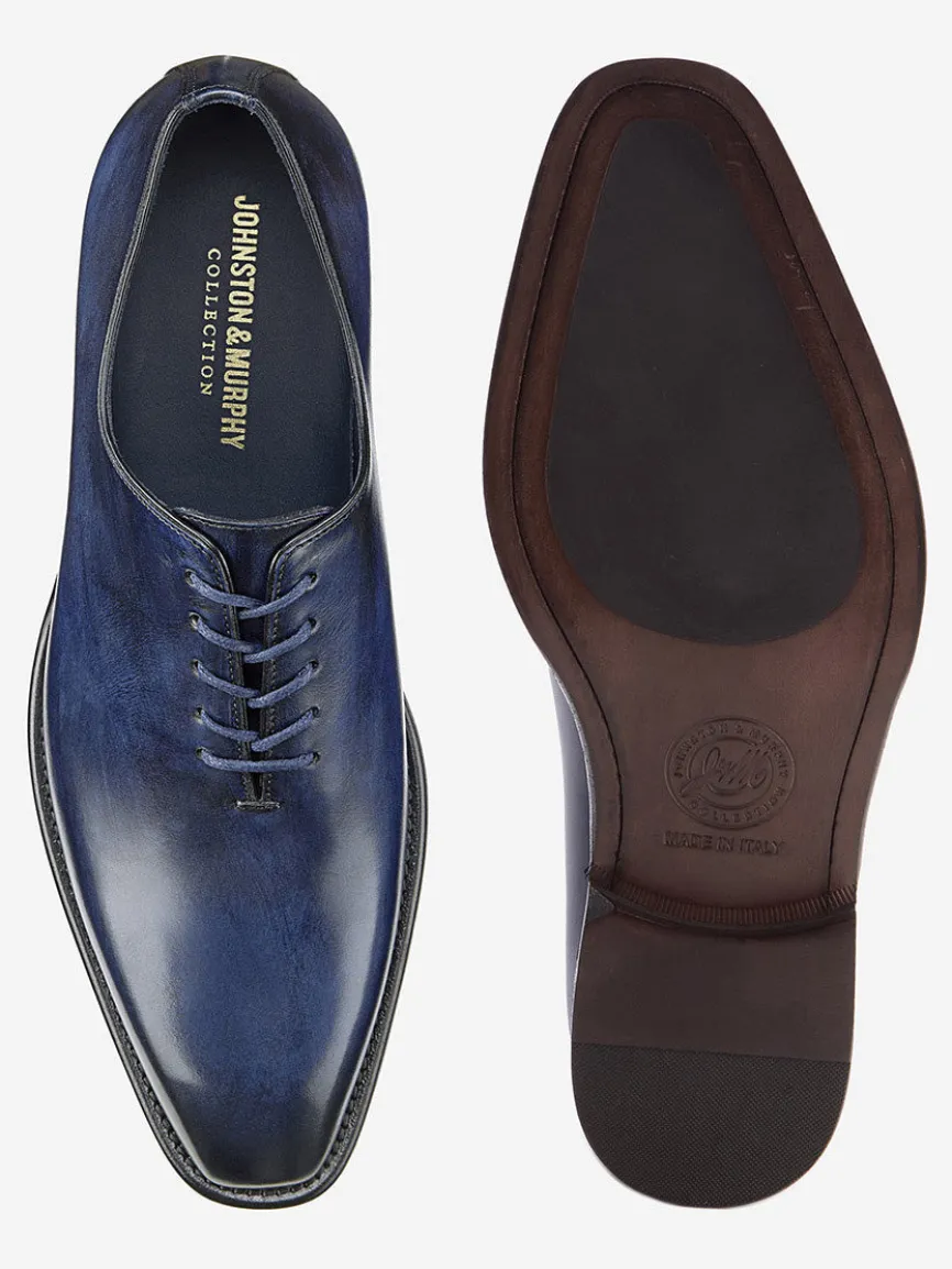 J & M Collection Larson Plain Toe in Navy Italian Calfskin