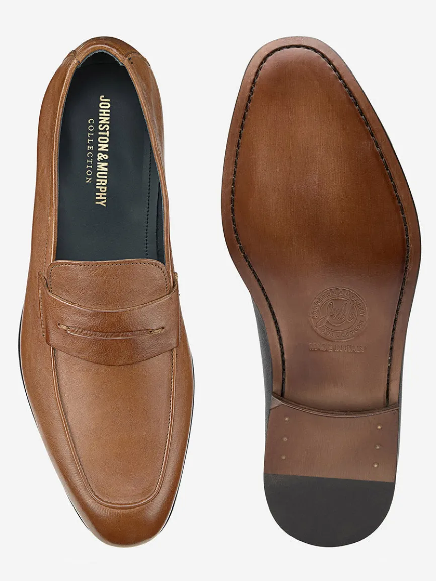 J & M Collection Taylor Penny in Tan Italian Full Grain