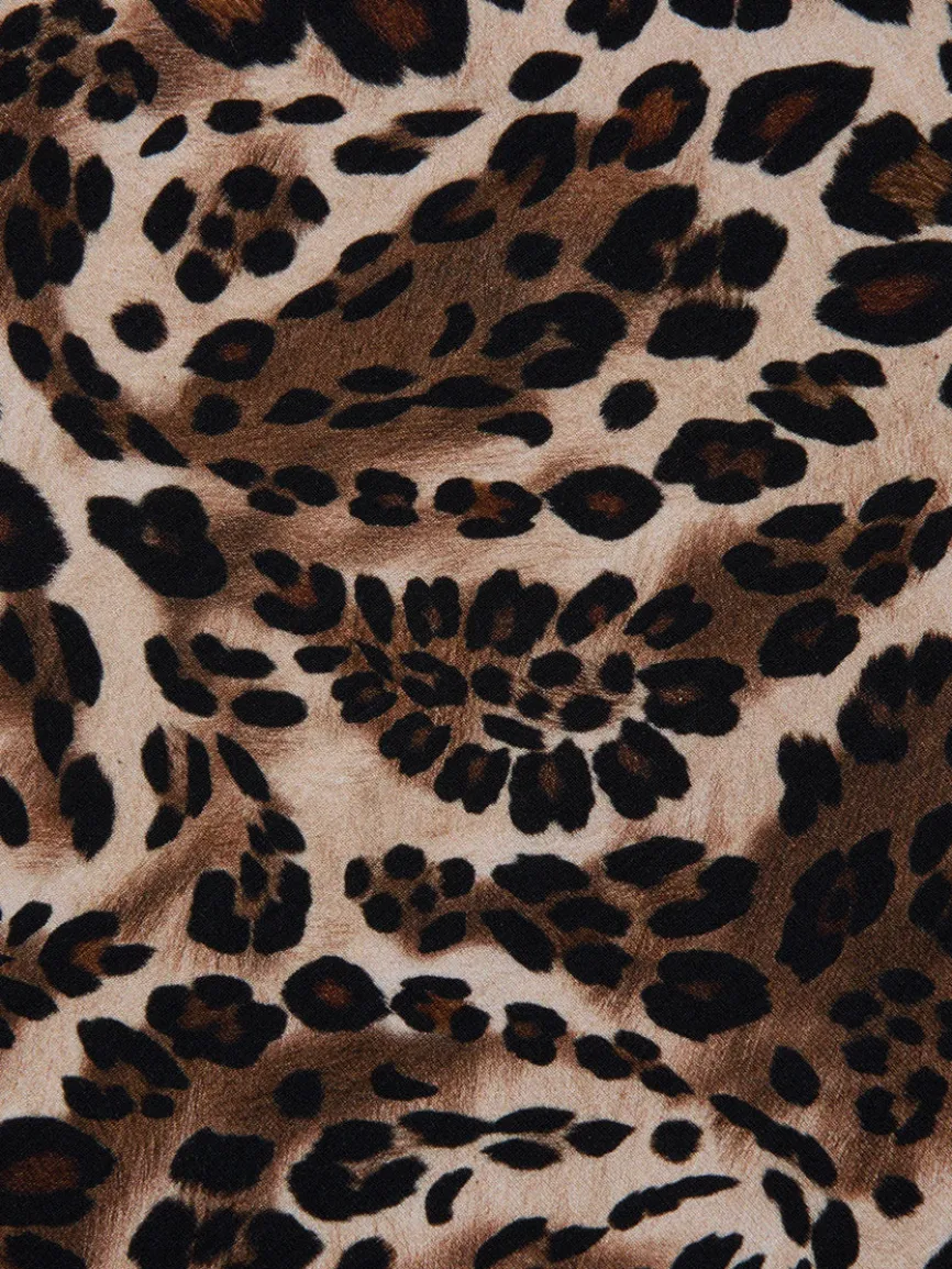 L'Agence Ressi Fitted Tee in Cinnamon Swirl Paisley Leopard