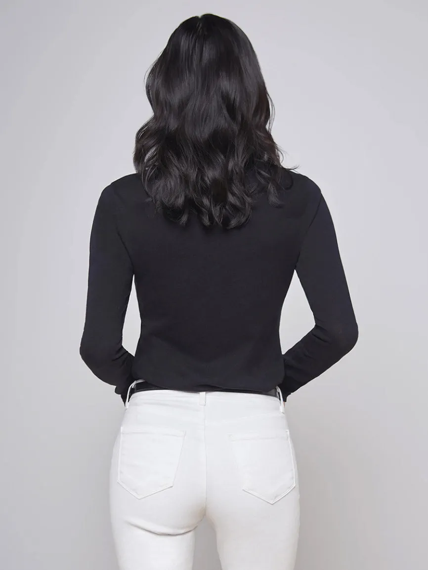 L'Agence Tess Long Sleeve Crew in Black