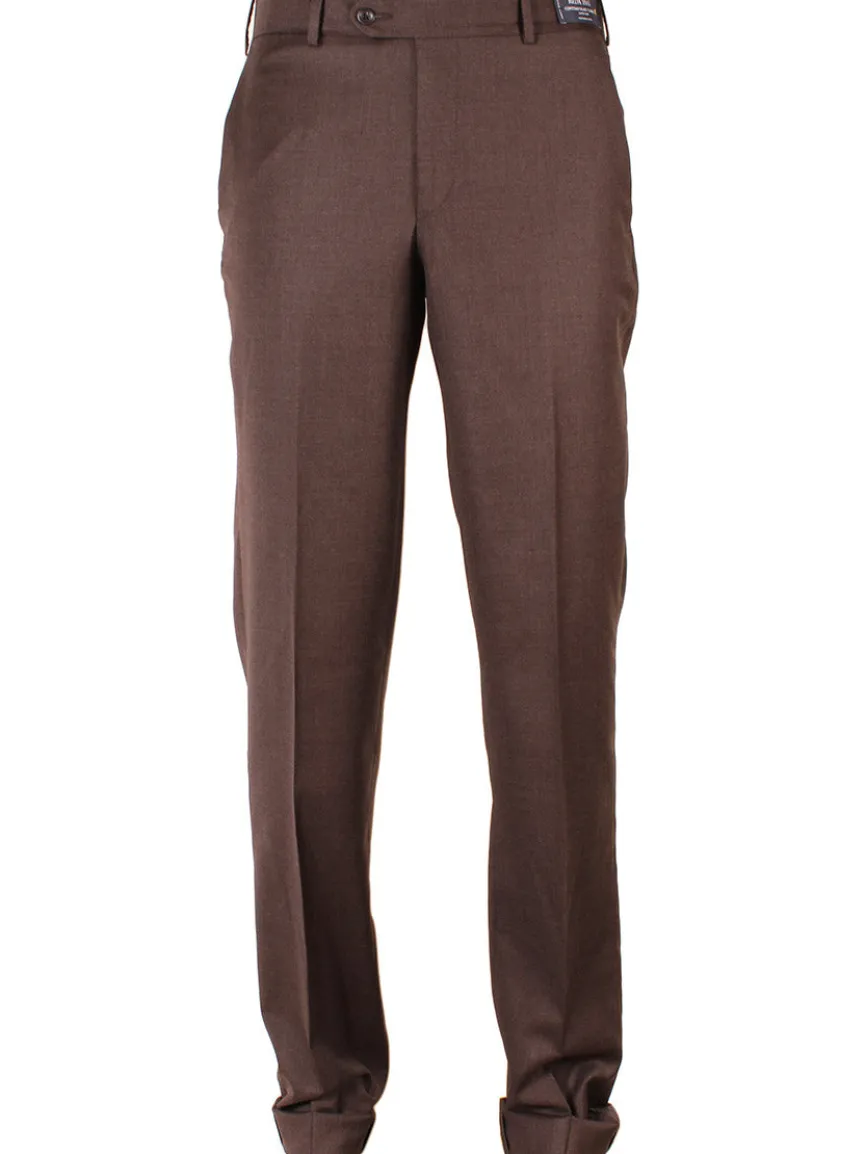 Larrimor's Collection Reda Super 130s Wool Trousers in Dark Brown
