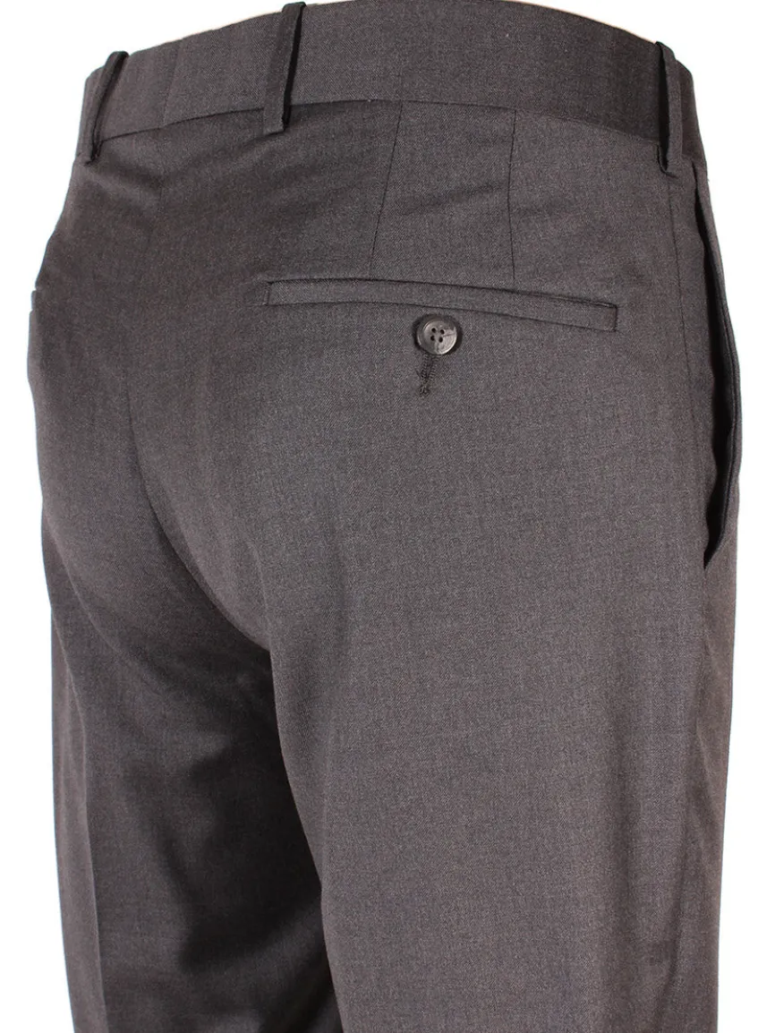 Larrimor's Collection Reda Super 130s Wool Trousers in Charcoal