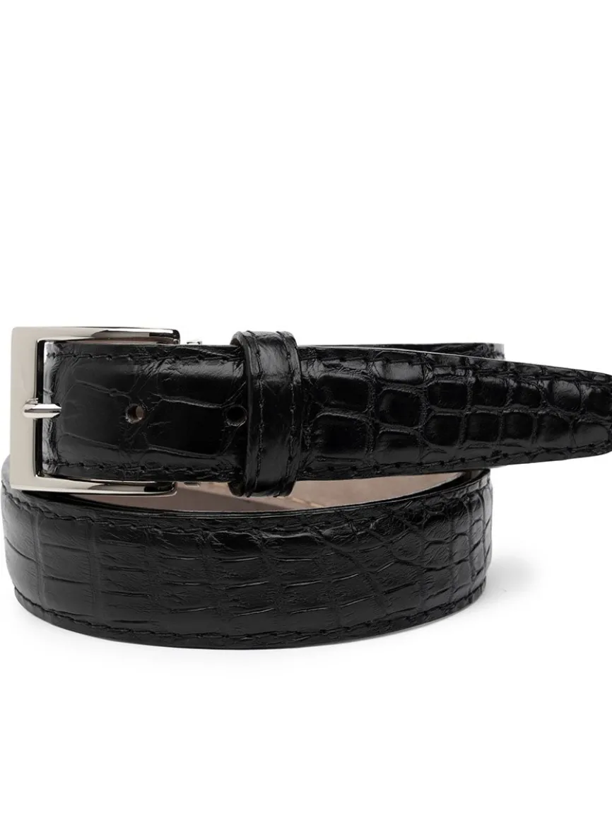 LEN Belts American Alligator Belt in Black