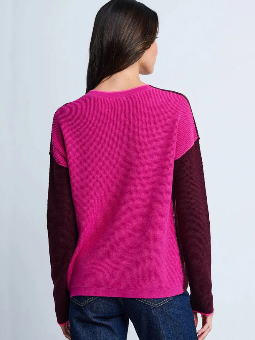 Lisa Todd Around Town Sweater in Wine Hot Orchid