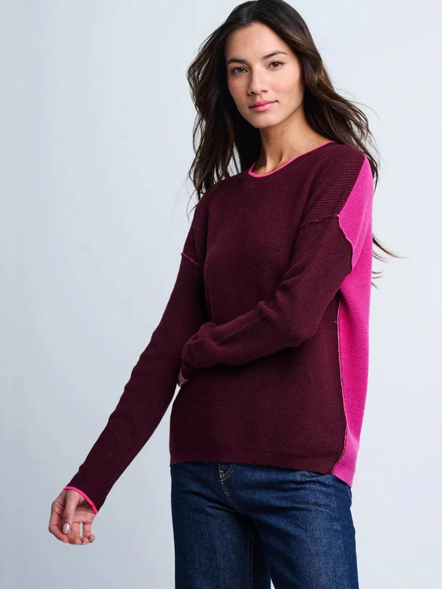 Lisa Todd Around Town Sweater in Wine Hot Orchid
