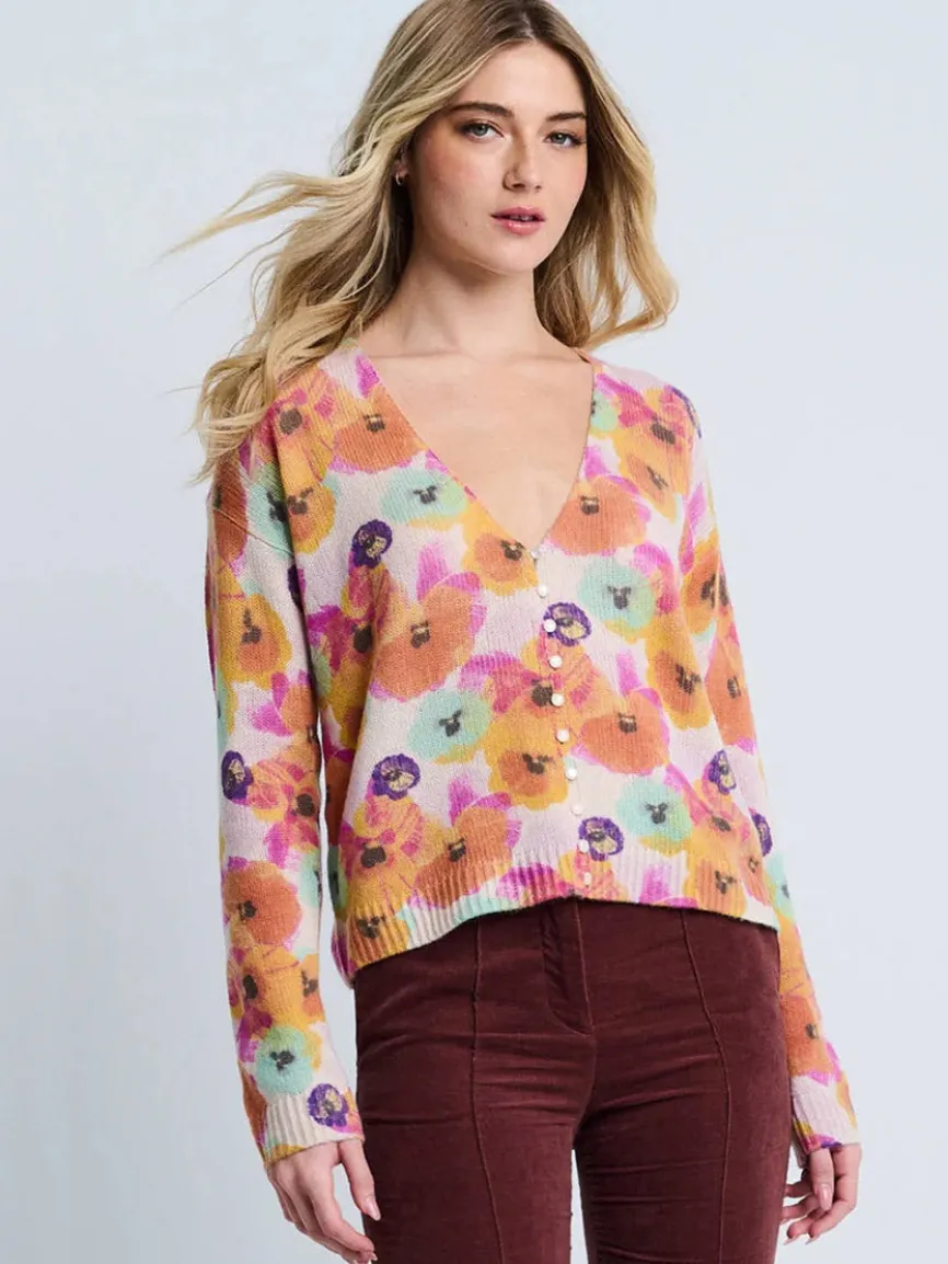 Lisa Todd Bloomin' Cardigan in Frost Combo