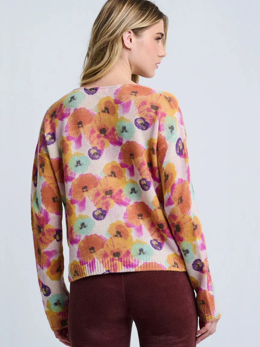 Lisa Todd Bloomin' Cardigan in Frost Combo