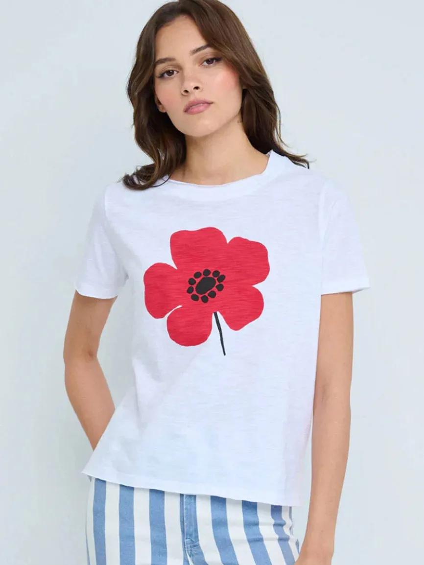 Lisa Todd Posy Posse V-Neck in White