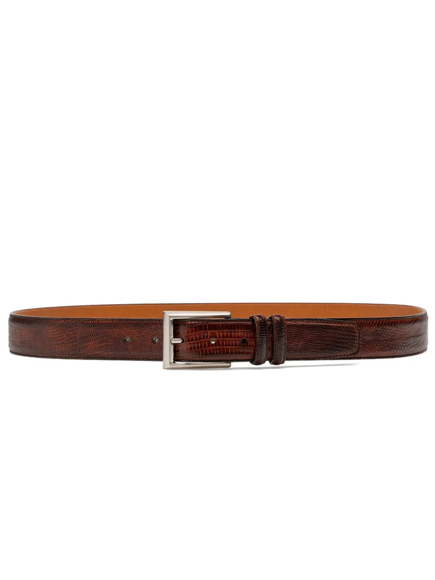 Magnanni Lizard Belt in Cognac