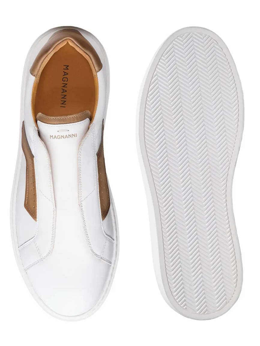 Magnanni Phoenix Slip in White/Taupe