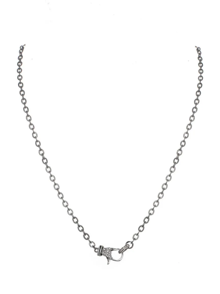 Margo Morrison Rhodium Chain with Diamond Clasp