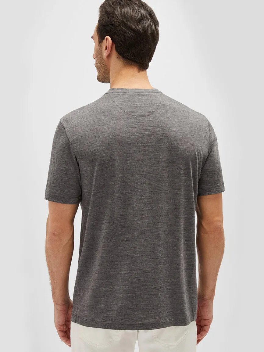 Maurizio Baldassari Linate Techmerino Short Sleeve T-Shirt in Medium Heather Grey