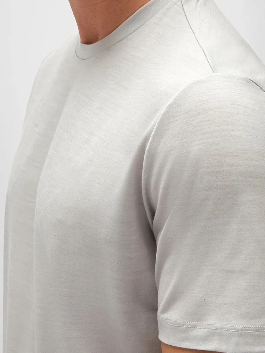 Maurizio Baldassari Linate Techmerino Short Sleeve T-Shirt in Light Grey