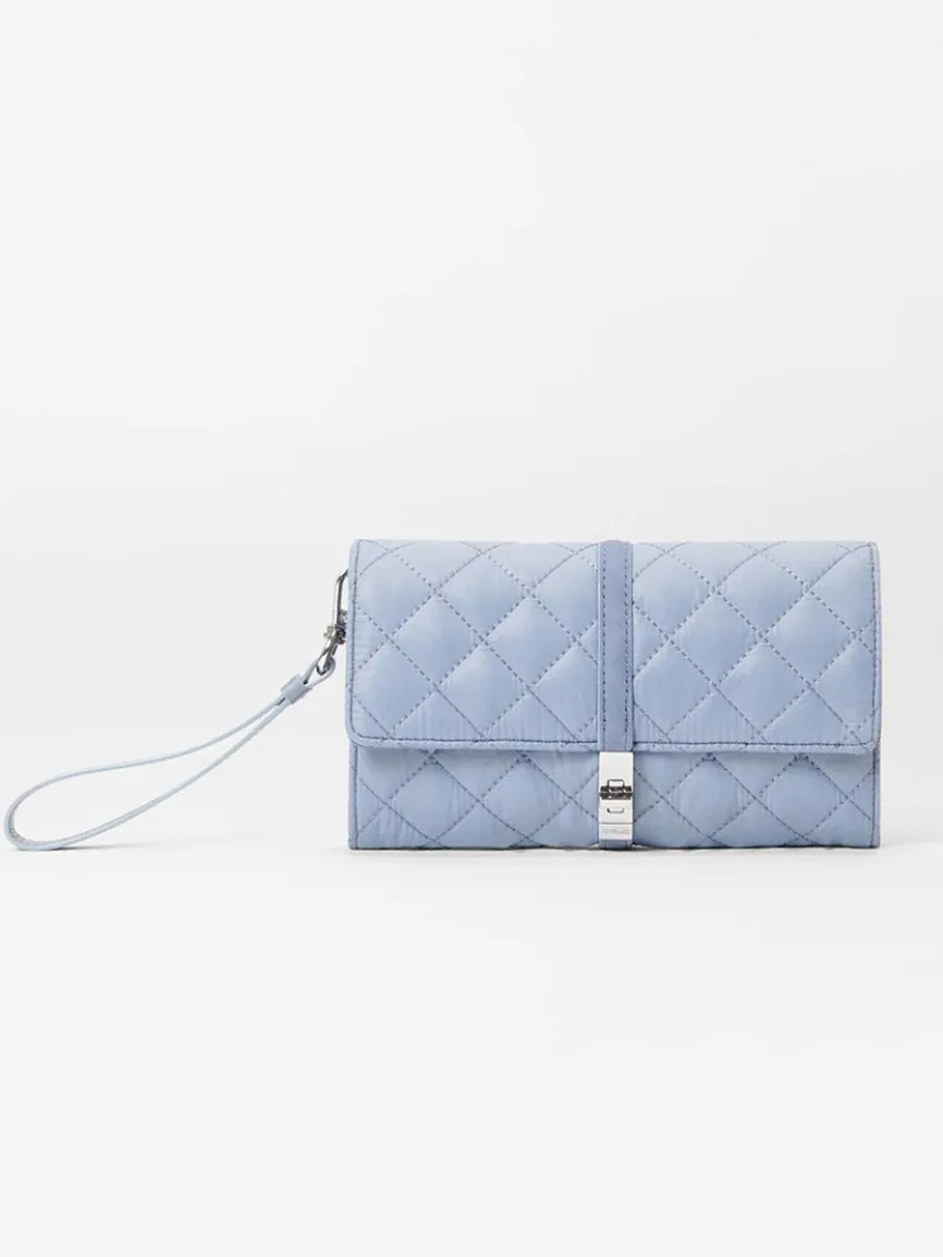 MZ Wallace Astor Convertible Crossbody in Stone Blue Oxford