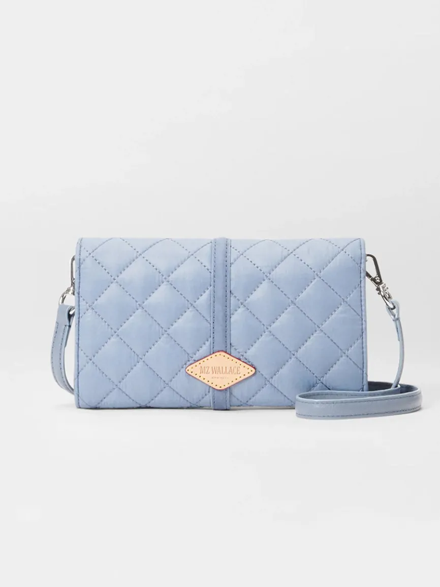 MZ Wallace Astor Convertible Crossbody in Stone Blue Oxford