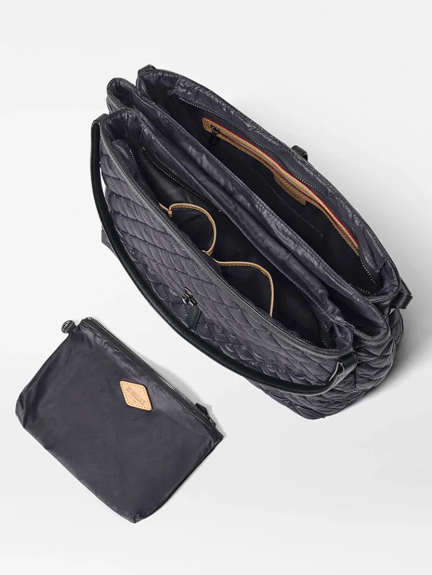 MZ Wallace Astor East West Tote in Black Oxford