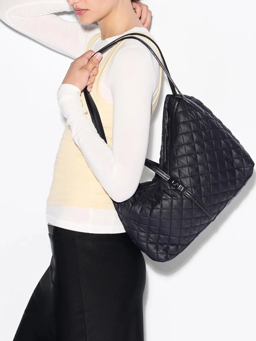 MZ Wallace Astor East West Tote in Black Oxford